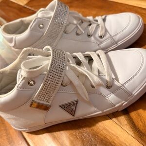 Guess White Sneakers with Sparkling Strap